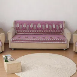 kreeva Velvet 3+1+1 Seater Sofa Floral Cover-picture-10