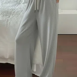 dockstreet Women Solid Grey Track Pants image 2