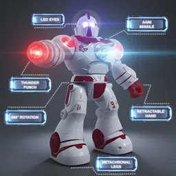 smart boy Robot Warrior for Kids | Walking, LED Light & Sound Action Toy 827 image 4