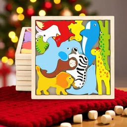 vhd Multicolor Wooden Animal Puzzle – Fun & Educational Toy for Kids W65-picture-18