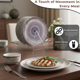 golden fish Pack of 18 Melamin 18 Pieces Dinner Set – Durable, Stylish,Crockery Set for Dining & Gifting Dinner Set image 2