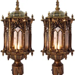Traditional Outdoor Gate Lights Cast Aluminium Exterior Waterproof for House Pillar Pole Gate lamp Garden Lights Antique Finished LQ-08, for Main gate, Pillar, Gardens, Boundary wall, roof Boundary, Pathway, pack of 2 Gate Light Outdoor Lamp-image-70