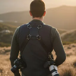 urbncove Adjustable Dual Camera Harness | Leather Cross-Body Strap Strap image 2