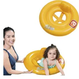 intelligent Swim safe (IND*96) Baby Seat Double Ring, Yellow Inflatable Swimming Safety Tube image 2