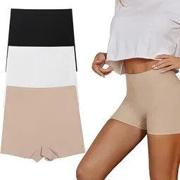 culture flossy Pack of 3 Women Boy Short White, Black, Beige Panty-picture-34