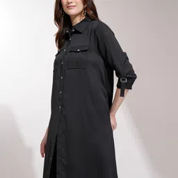 tokyo talkies Cotton Blend Solid Coat For Women image 4