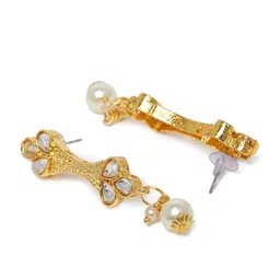 Zaveri Pearls White Gold-Plated Pearls & Kundan Studded Jewellery Set image 4