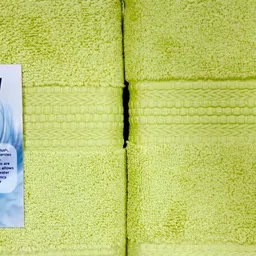 BOMBAY DYEING Lime Green 2 Pieces Pure Cotton 650 GSM Hand Towels image 2