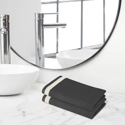 Himeya Grey 2 Pieces 350 GSM Terry Cotton Hand Towels-picture-13