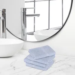 Himeya Grey 4 Pieces Anti-Bacterial 450 GSM Terry Cotton Reversible Face Towels-picture-14