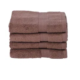 BIANCA Brown Set of 4 Solid 500 GSM Cotton Hand Towels image 2