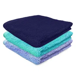 Heelium Blue & Teal 3-Pcs 600 GSM Anti-Bacterial Bamboo Face Towels image 4