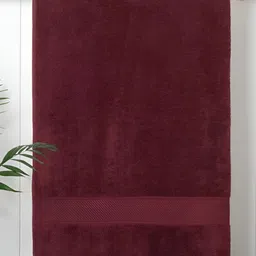Signature Maroon Regular Cotton Bath Towel image 2