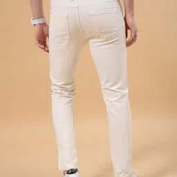 the indian garage co. Men Slim Mid Rise White Jeans image 2