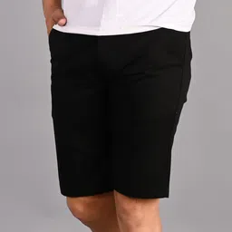 Solid Men Black Regular Shorts-image-31