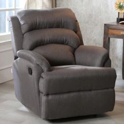 casacraft from pepperfry Valencia Fabric 1 Seater Manual Recliner in Warm Grey Colour-picture-9