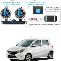 prtek Car Fan 12V 360 Head 2 Speed Quiet Strong for All Auto Vehicles 1092 Car Interior Fan image 3