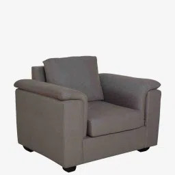 woodsworth from pepperfry Andres Chenille Fabric 1 Seater Sofa In Sandy Brown Colour image 4