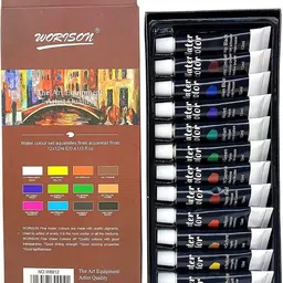 adoere Water Colour Paints (12 tubes of 12 ml each) for painting on paper, canvas image 2