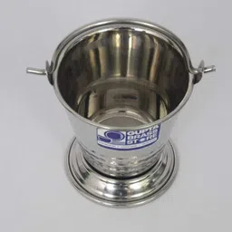 gupta brass store Stainless Steel Curry/Serving Bucket with Spoon – Restaurant & Home Use Gravy Bucket Serving Set image 3