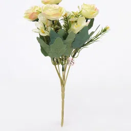 BS AMOR Pack Of 2 Yellow & Green Artificial Rose Bunch image 3