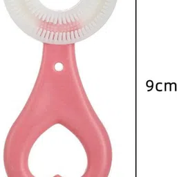 aahan U shaped ultra soft manual toothbrush for kids 2-10 years pink blue Ultra Soft Toothbrush image 4