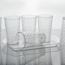 slikvita (Pack of 6) Premium Quality Unbreakable HonI Design Drinking Glass Set Glass Set Water/Juice Glass-picture-18