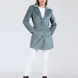 young club classic GERMA VELVET Self Design Coat For Women image 5