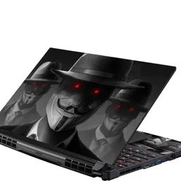 Techfit HD Printed Easy to Install Full Panel Laptop Skin/Sticker/Stretchable Vinyl/Cover for all Size Laptops upto 15.6 inch No Residue, Bubble Free - Hacker Anonymous Evil Self Adhesive Vinyl Laptop Decal 15.6-picture-21