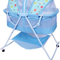 1st step Baby Bassinet Cum Rocker Swing Cradle Jhula with Mosquito Net for New Born Baby image 5