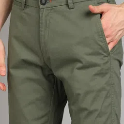 killer Men Slim Fit Dark Green Lycra Blend Trousers image 5