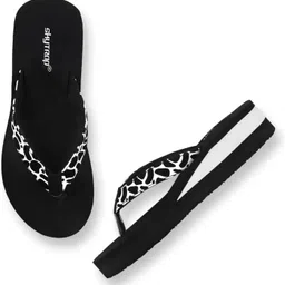 skytrap Stylish Comfortable and Trending Colorful Embossed Flip Flops Combo of 2 Women Slippers image 2