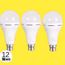 gold nation Emergency Led Bulb 12w Pack Of 3 Rechargeable Light (white) 4 hrs Bulb Emergency Light-picture-17