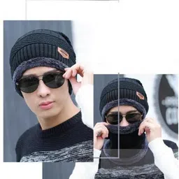 winntressy Woven, Solid, Self Design Beanie image 4