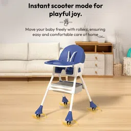 staranddaisy Portable high Chair for Baby Feeding Chair, Adjustable Height & Lockable Wheels image 5