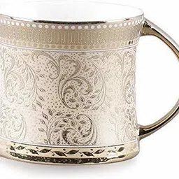riddhi traders Pack of 6 Bone China Golden Heritage Print Bone China Tea/Coffee Cups, Mugs Set of 6, 150ml image 2