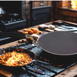 bartn Pure Iron Tawa for Roti with Steel Handle | Non-Toxic, No Chemical Layers| 1.3KG Tawa 27 cm diameter image 5