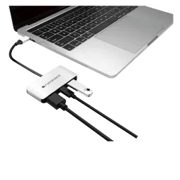 neopack 3-in-1 USB 3.0 Type C to USB 3.0 Type A, HDMI, USB Type C USB Hub (Pass-Through Charging, Silver) image 3