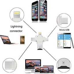 SwapME 4-in-1 OTG Card Reader Compatible with Apple, Android, Type-C Devices Card Reader image 3