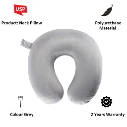 TRAVEL BLUE Memory Foam Pillow (TB-232G, Light Grey) image 3