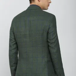 peter england Men Checkered Single Breasted Formal Blazer image 2