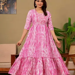 shree shyam textile Printed Viscose Rayon Stitched Anarkali Gown-picture-10