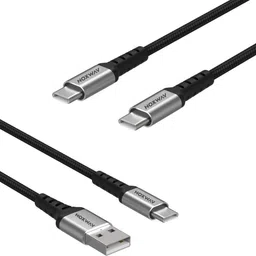 Noxwav Type C 1 m SuperFast Charging USB Cable Type C-To-C_&_USB_To_C (Compatible with iPhone, iPad, Airpods, Smartphones, Smart watch, Black)-picture-41