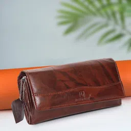 leather land Women Formal Brown Genuine Leather RFID Wallet-picture-25