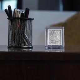 ASTRO-D 999 Silver Bhakti Radha-Krishna Frame Pocket Temple Decorative Showpiece Decorative Showpiece - 7.5 cm image 3