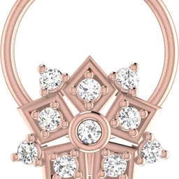 avsar Adira 14kt Cubic Zirconia Rose Gold Nose Wire image 1
