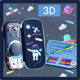 Bag Compass 3D Cover EVA School Pouch Organizer for Student Kids Premium Stylish Space Astronaut Theme Pencil Case Large Capacity Pencil Pouch Art Canvas Pencil Box-image-40