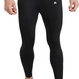 never lose Solid Men Black, Orange Tights-picture-21