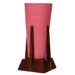 new era Multicolour Cotton Table Lamp With Wood Base image 5