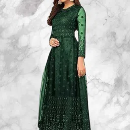 miara Self Design Net Semi Stitched Anarkali Gown-picture-10